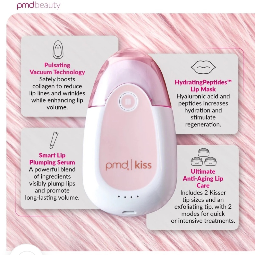 pmd kiss Lip Plumper Device in Pink and White